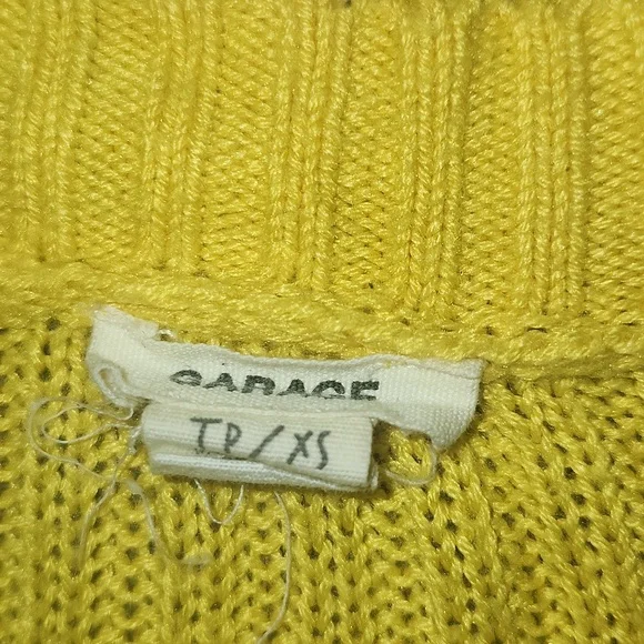 🔥Crop Top Yellow Ribbed Long-Sleeve Sweater - Picture 2 of 4